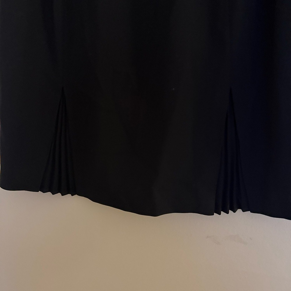 Ann Taylor Petites Black Pleated Hem Skirt Size 14P Work Career Classic - Picture 7 of 13